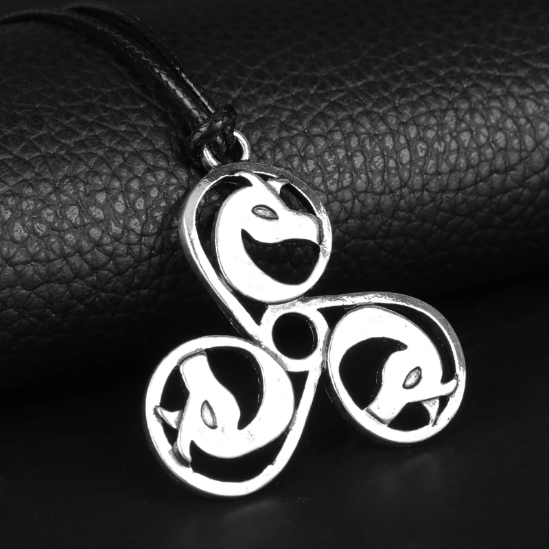 Мода Селтикс Дракон тройные головки бижутерия в стиле викингов мужские подвески