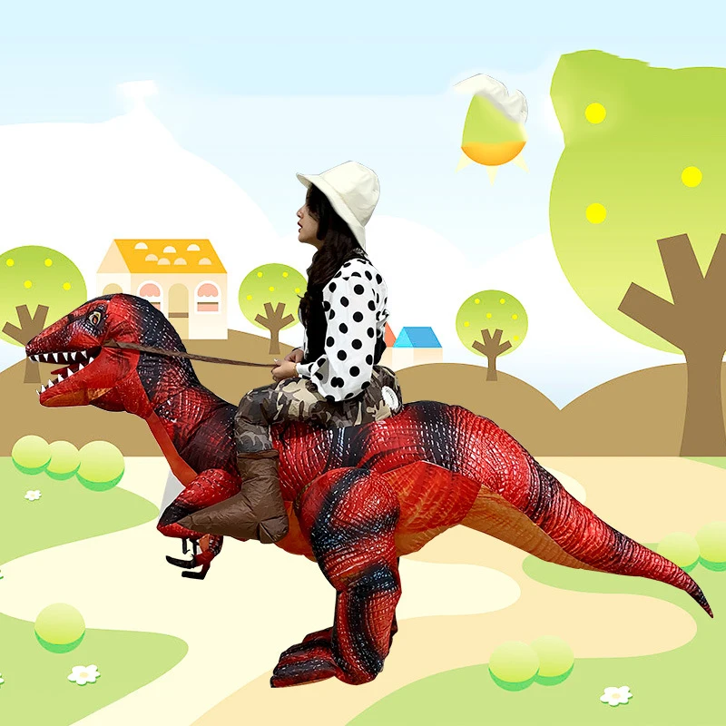 Костюм для верховой езды T Rex надувной костюм динозавра взрослых на Хэллоуин