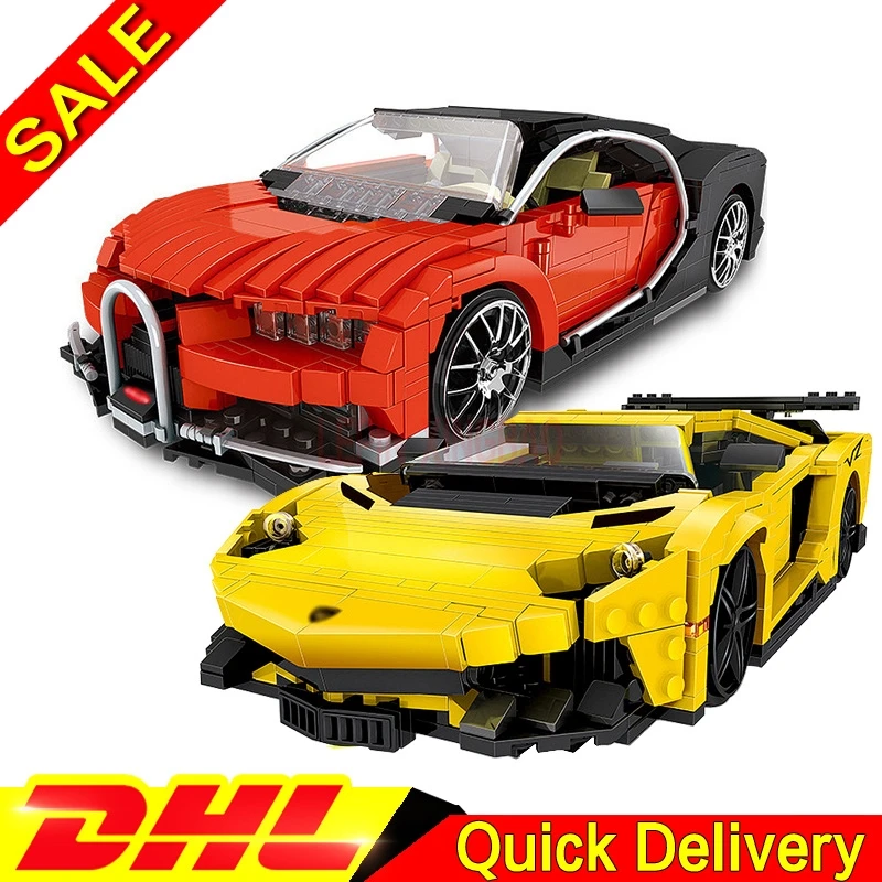 XingBao 03008 желтый Flash Racing 03011 красный фантомный гоночный автомобиль строительные