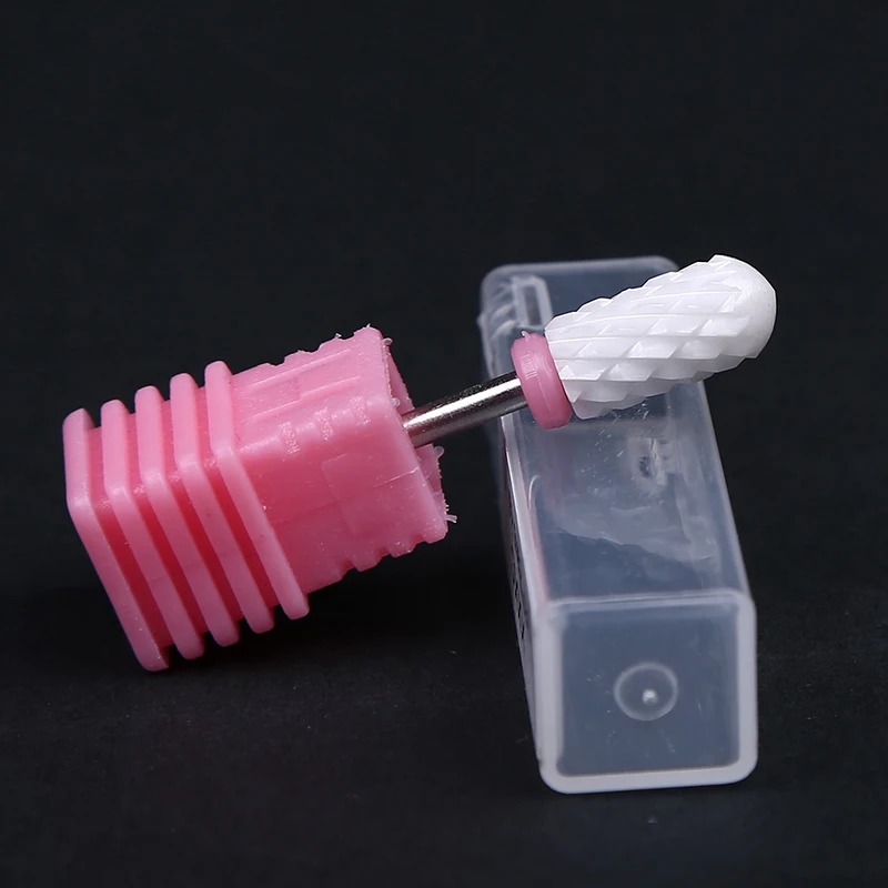 

1 piece professional pink blue black red colors ceramic stone nail drill bits Grit 3XC+2XC+XC+C+M+F glazing machine nail drill