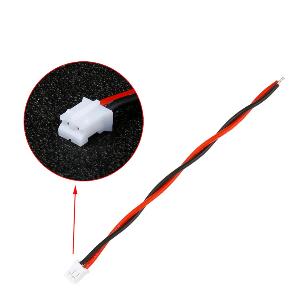 100 шт. Мини Micro PH2.0 PH 2 0 мм Шаг 2Pin разъем с 10 см 24AWG мягкий силиконовый кабель для FPV