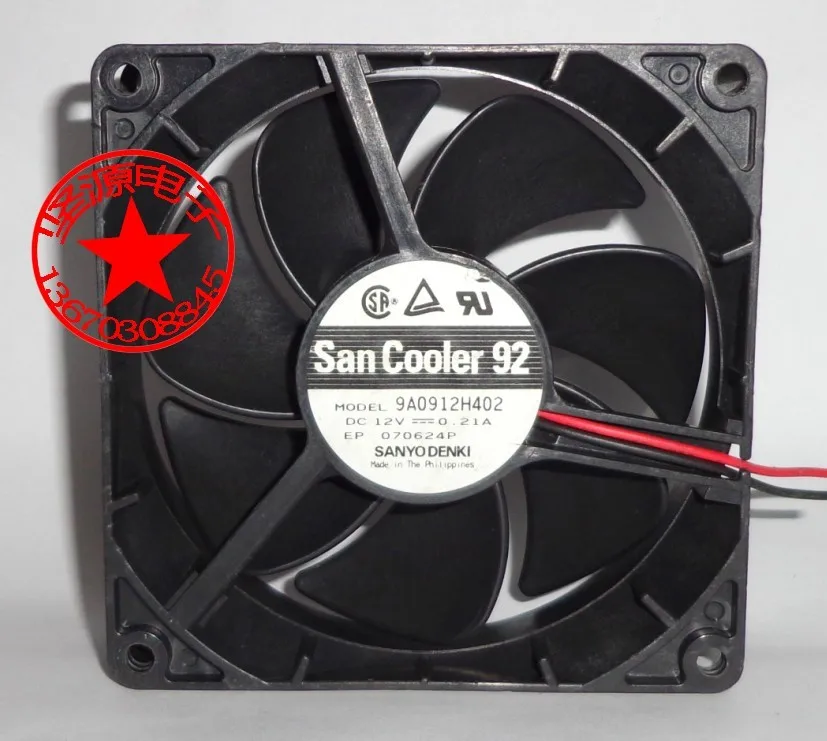 

SANYO DENKI 9A0912H402 DC 12V 0.21A 92x92x25mm Server Cooling Fan