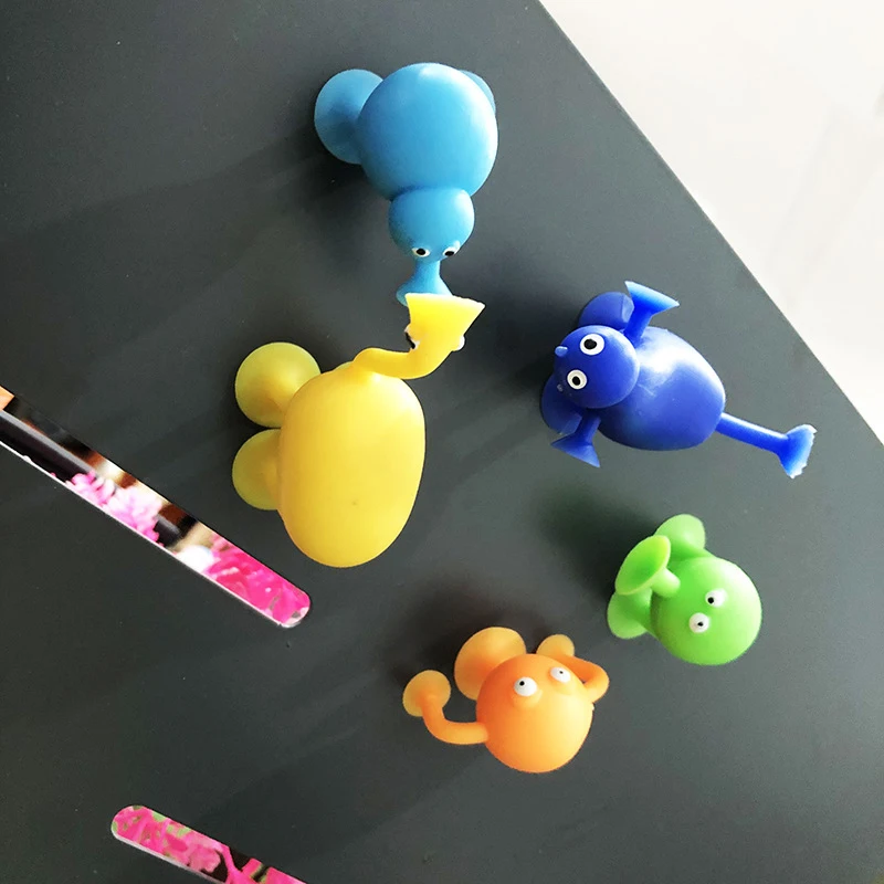 

3 Pcs Monster Sucker Toy PVC Environmental Animal Cartoon Animal Doll Sucker Children New Strange Fun Toy Education Student Gift