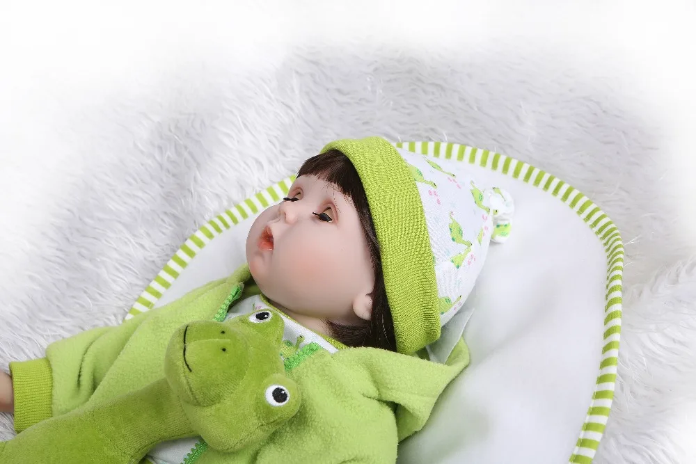 NPK 55 см силиконовые куклы reborn bebe мигалка кукла Playmate для девочек мягкие игрушки baby