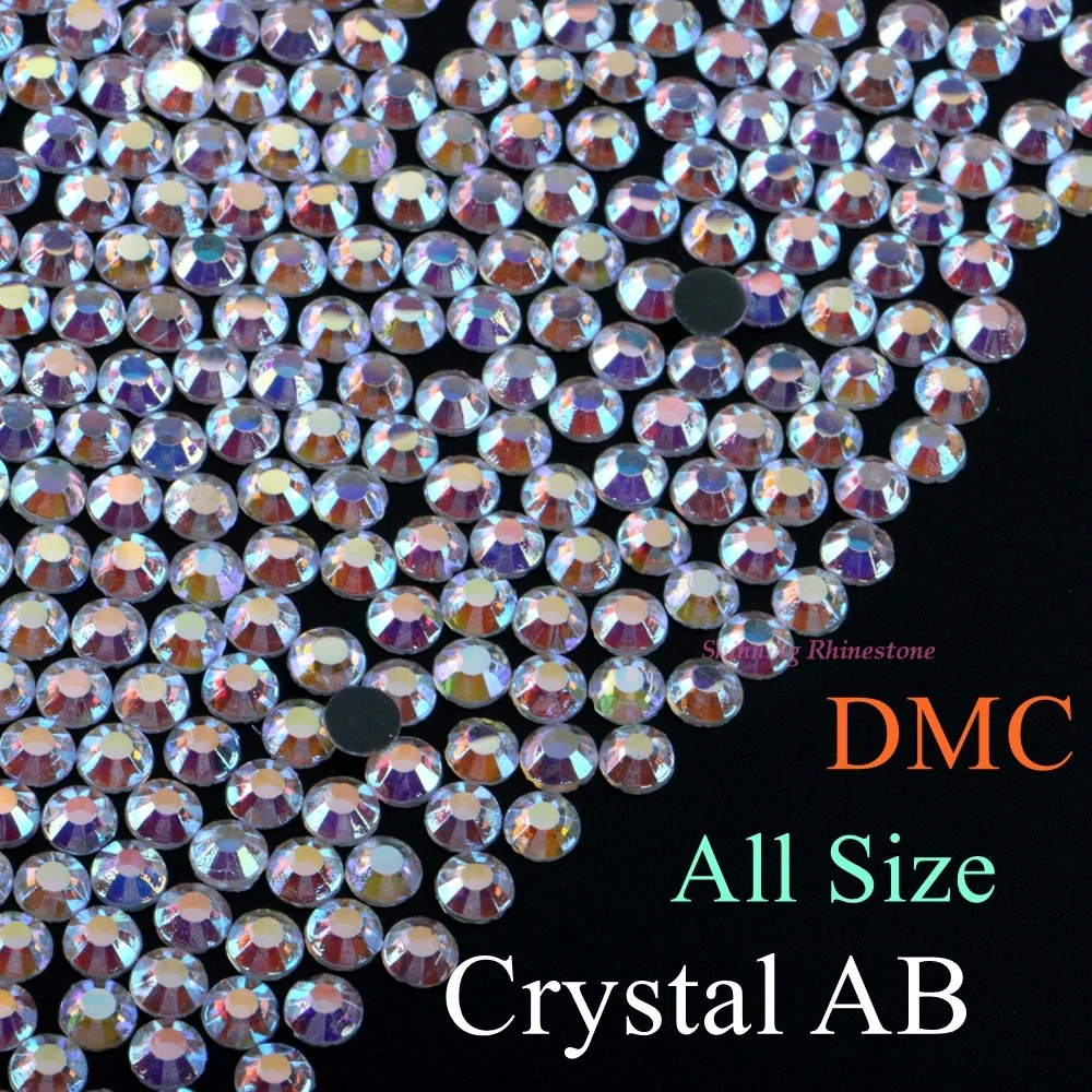 Высокое качество SS4 к SS50 Crystal AB DMC исправления горный хрусталь 1 5 мм до 9 Стекло Strass