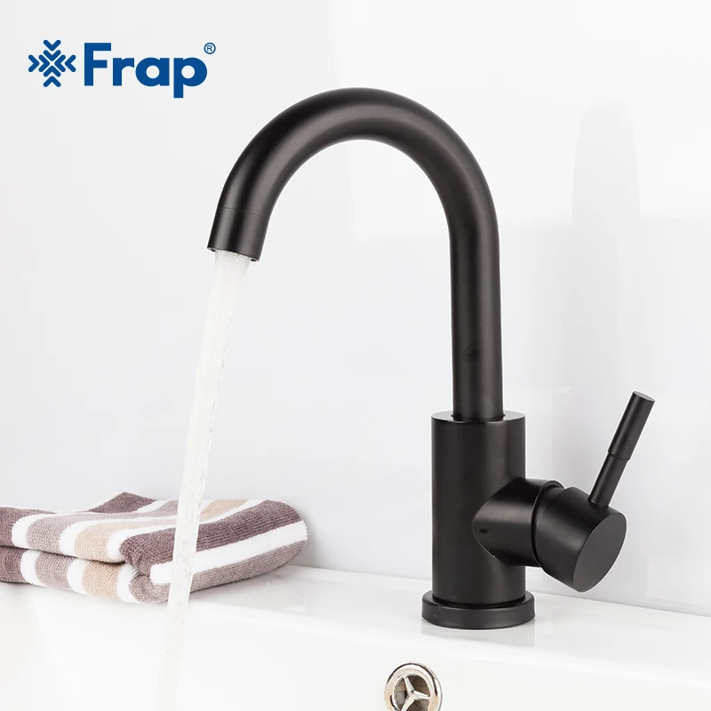

Смеситель для ванной Frap Y10022, для раковины с блестящей краской, черный и белый цвета, кран для раковины водопада