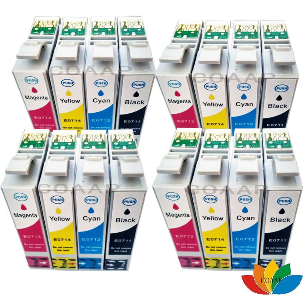 4 комплекта чернильных картриджей T0715 для струйного принтера Epson stylus SX218 SX105 SX115 SX205