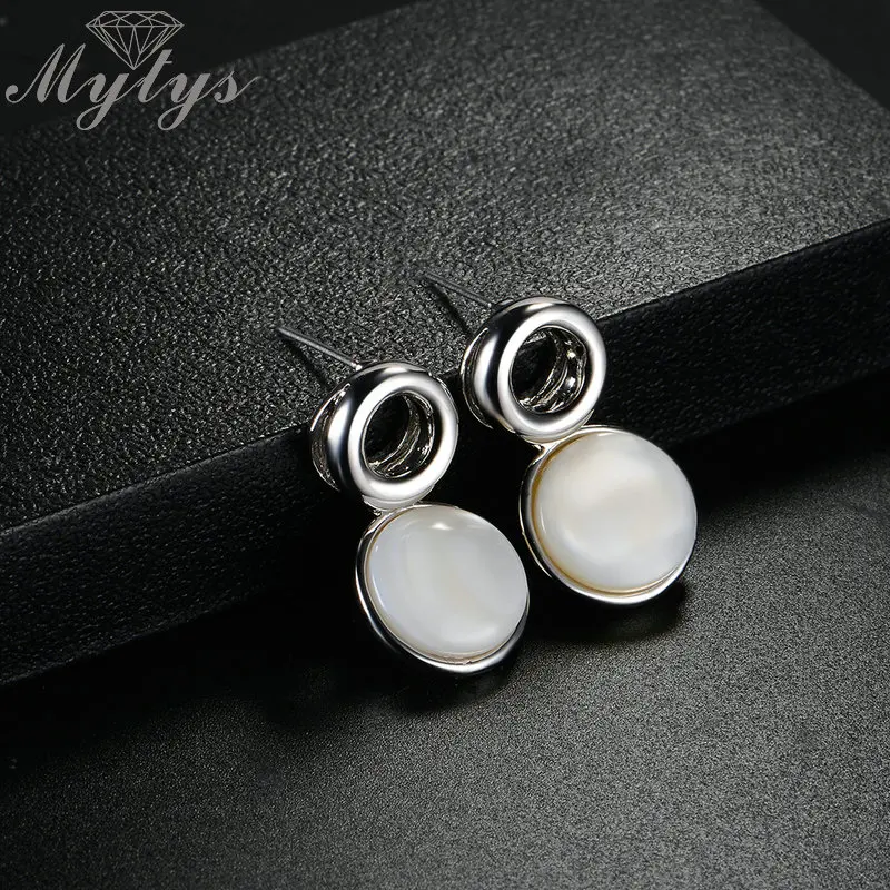 Mytys белые опаловые серьги капли для женщин модные ювелирные изделия подарок