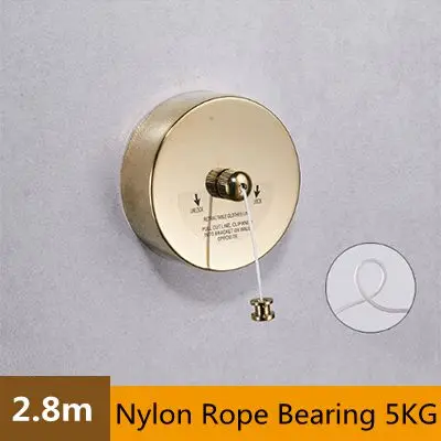 Golden Nylon Rope 2,8 м наружная Выдвижная сушилка для одежды из нержавеющей стали, противоскользящая Домашняя одежда, веревка для белья, вешалка для одежды - Цвет: Golden Nylon Rope