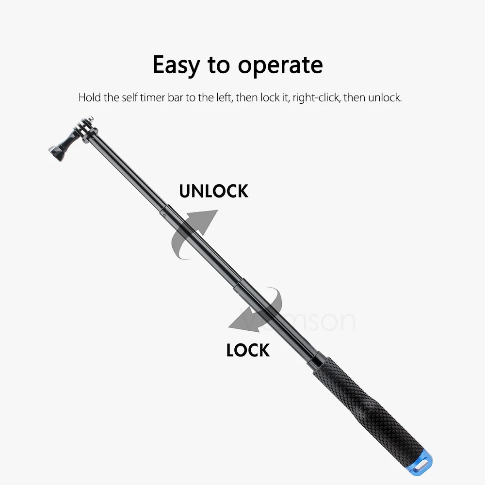 Vamson for Go Pro 6 Action Camera Surfing Diving Extendable Self selfie Stick Monopod For GoPro Hero 5 4 yi 4K | Электроника