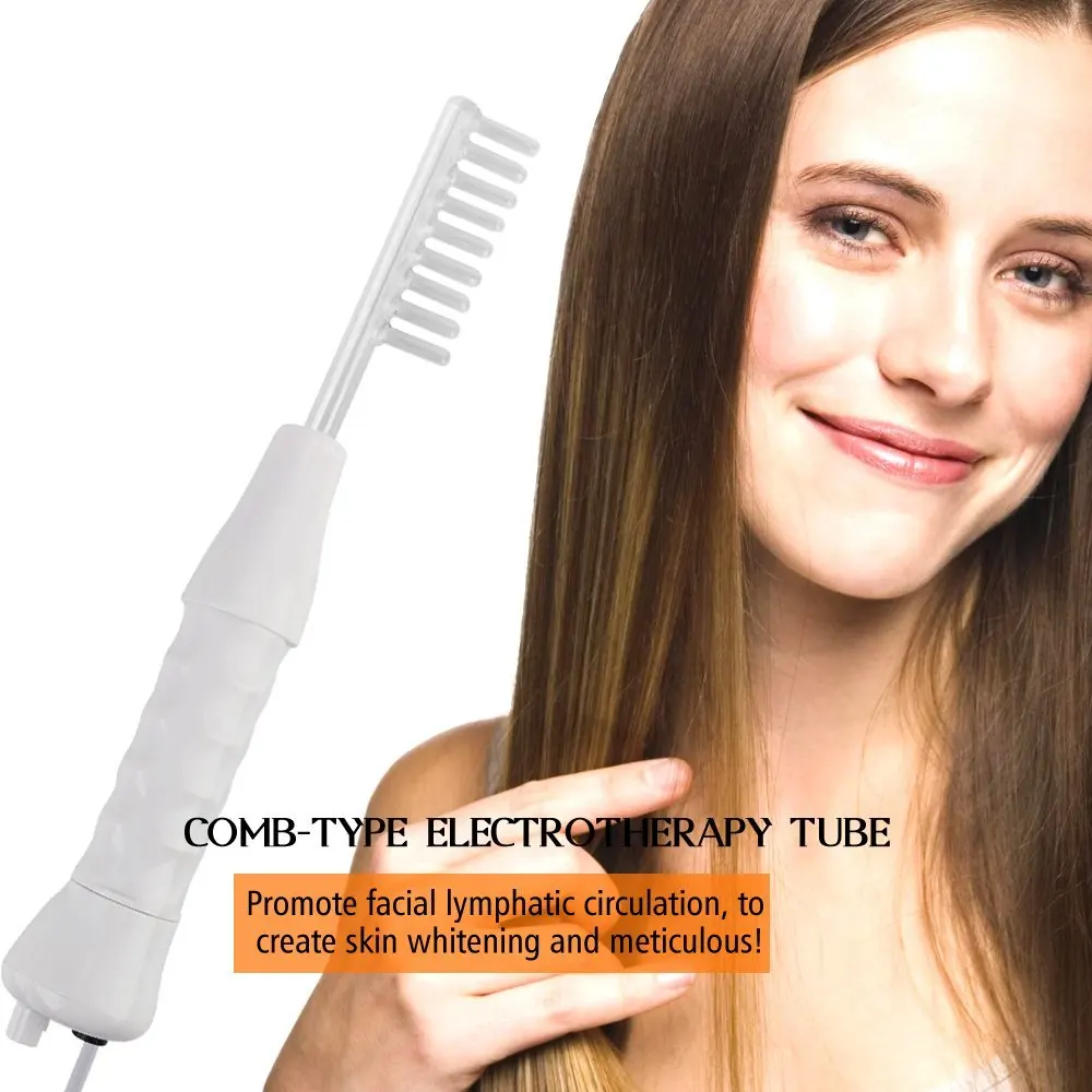 Высокочастотная терапевтическая машинка для кожи с красными зондами светлая