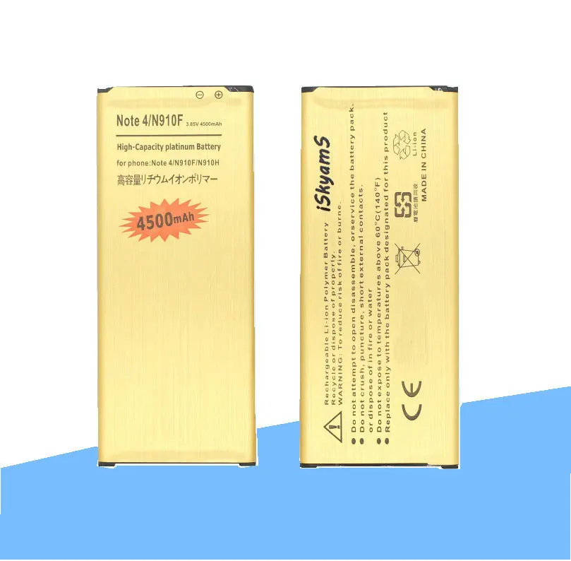 ISkyamS 1x4500 мА/ч EB BN910BBE батарея для Samsung Galaxy Note 4 N910H N910A N910C N910U N910F N910X N910V N910P N910R