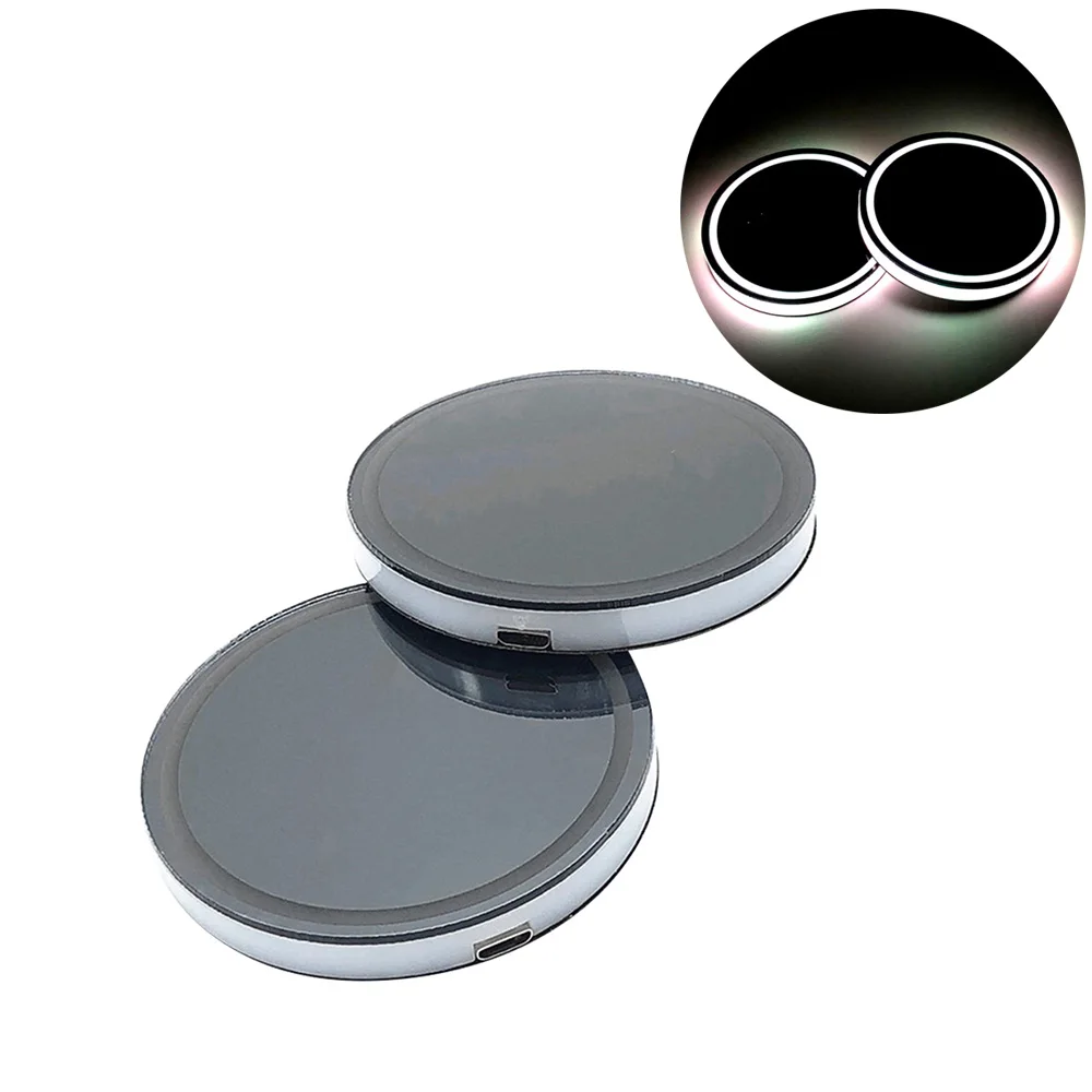 2 шт Солнечный автомобильный подстаканник с светодиодный светильник на дно