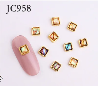 JC958(100pcs) 100 шт. ногтей Ювелирное Украшение из перламутровых раковин сплава дрель японский ультра-тонкий из натуральной раковины шт алмазное украшение ногтей - Цвет: JC958(100pcs)