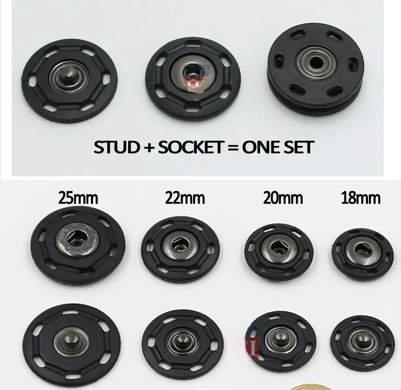 80 наборов металлические кнопки нейлоновые пластиковые пришивные 6 отверстий