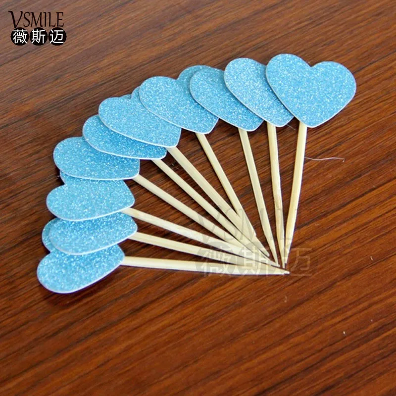 30 шт чистый цвет сердце любовь дизайн с кексом Торт Топперы выбрать украшение для