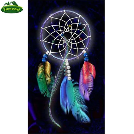 5905055 YUMEART перо Dream Catch 5D DIY Алмазная вышивка полностью квадратные Стразы алмазная живопись вышивка крестиком рукоделие художественное ремесло - Цвет: 5905055