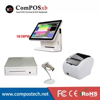 cheap flat screen pos terminal 15 inch touch screen pos system with cash drawer thermal printer barcode scanner