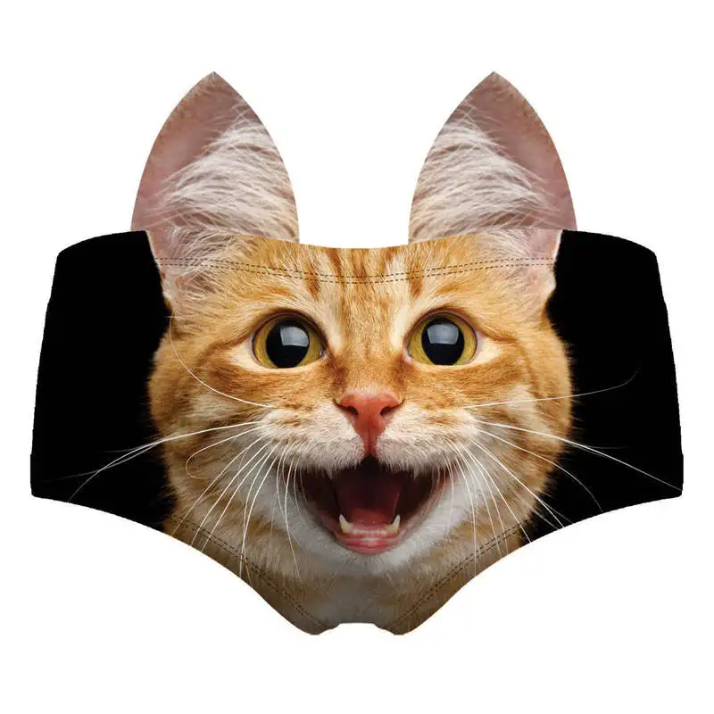 pic6 Новое поступление, модное сексуальное нижнее белье с 3D принтом, Kawaii, трусики с кошачьими ушками, с быком, собакой, гепардом, лисой, дикими животными, женские трусы - Цвет: pic6