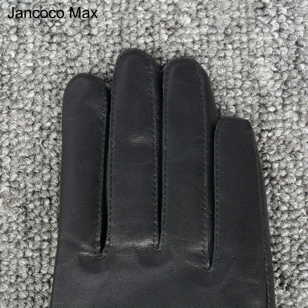 Jancoco Max высококачественные перчатки из натуральной овечьей кожи с кроличьим мехом женские Зимние Модные Стильные варежки S2051