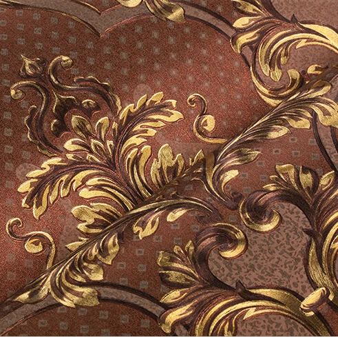 Европейская роскошная Золотая Цветочная настенная бумага 3D дамасский фон для