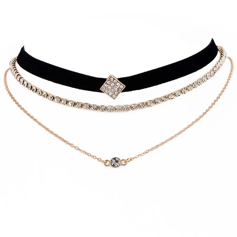 Новый простой золотистый Цепочки и ожерелья мульти стиль современный стильный