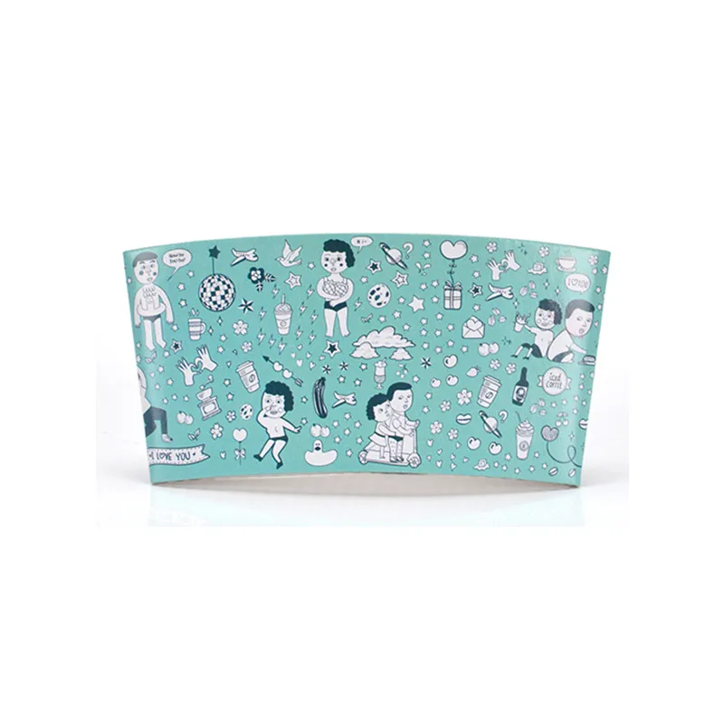 cup sleeve3 50 шт Анти-обжимные толстые бумажные стаканчики одноразовые кофейные стаканчики для горячих напитков упаковочные стаканчики с изоляцией крафт-бумажные втулки и крышки - Цвет: cup sleeve3