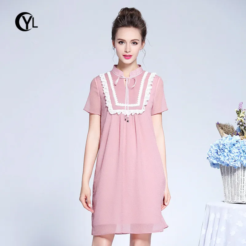 OUYALIN L XXXL 4XL 5XL Плюс Размер летнее платье 2018 женское с коротким рукавом и оборками