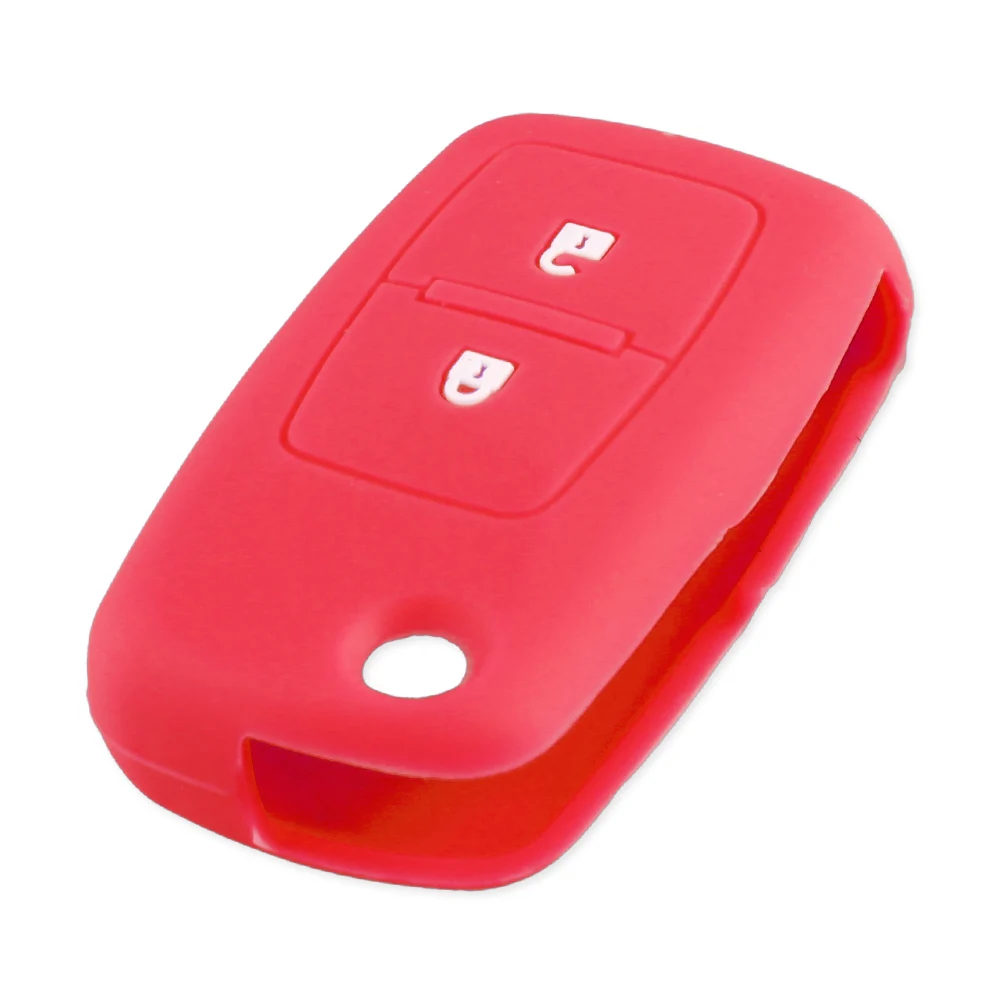 Red KEYYOU 2 кнопки силиконовый Флип резиновый чехол для ключей автомобиля для Фольксваген амарок Поло Гольф 5 6 7 MK4 Bora Jetta Altea Alhambra - Название цвета: Red