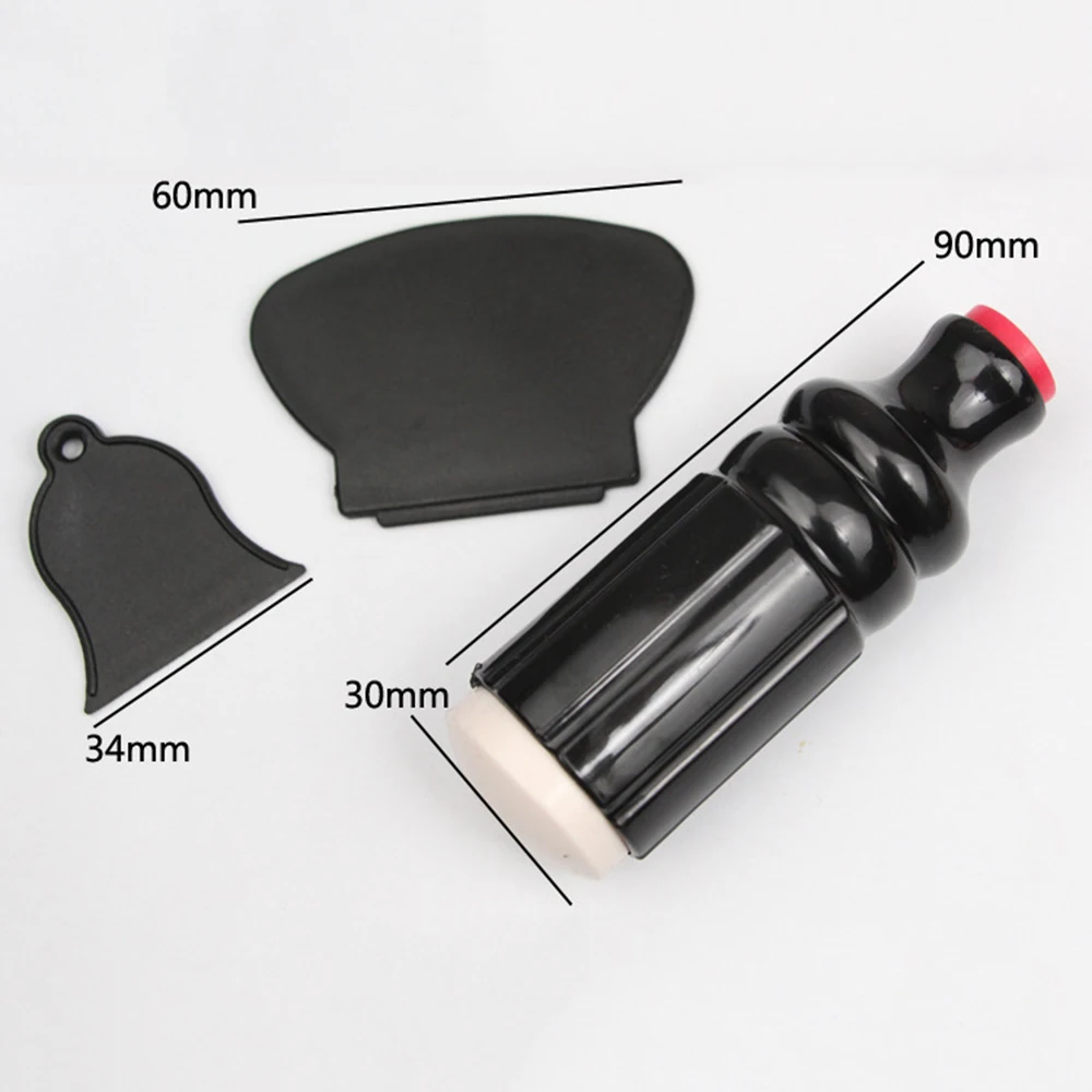 Штамп с двойной головкой и скребок для ногтей 3 шт. | Красота здоровье