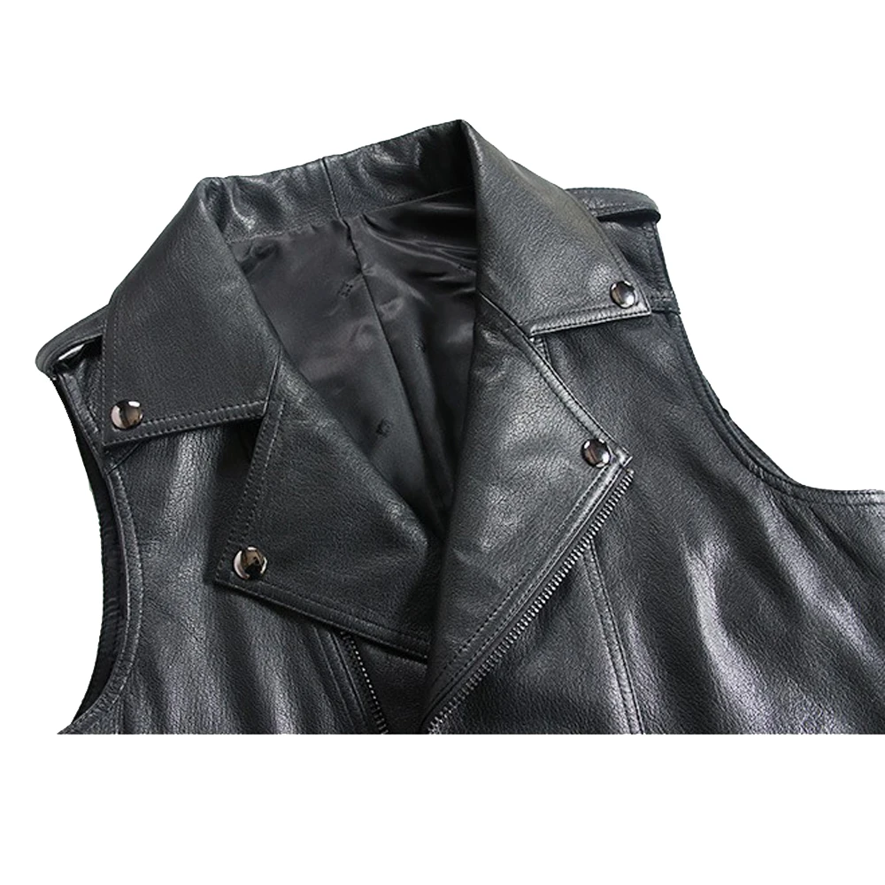 Качественная натуральная овечья кожа мужской жилет для молодых мужчин модный