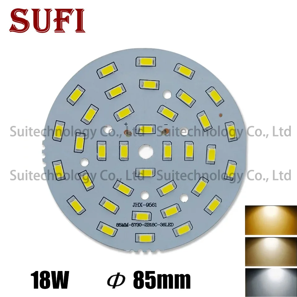 5 шт 10 шт 18 W Яркость SMD5730 свет доска панельная светодиодная лампочка печатной платы с светодиодный 85 мм алюминиевая Базовая плита для потолочный светильник