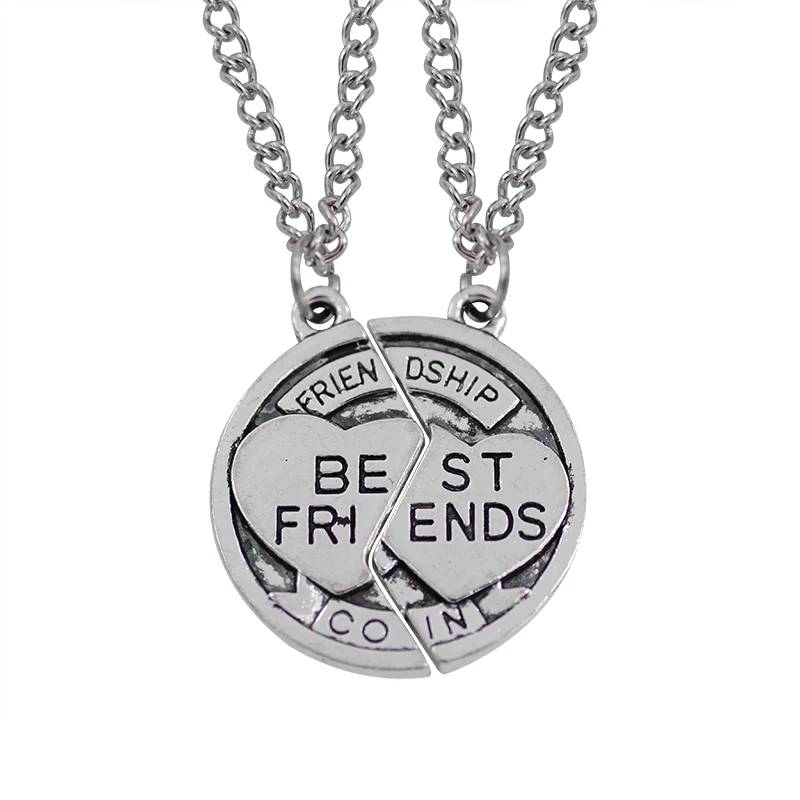 2 шт./компл. винтажная круглая головоломка ожерелья Best Friends для женщин и мужчин