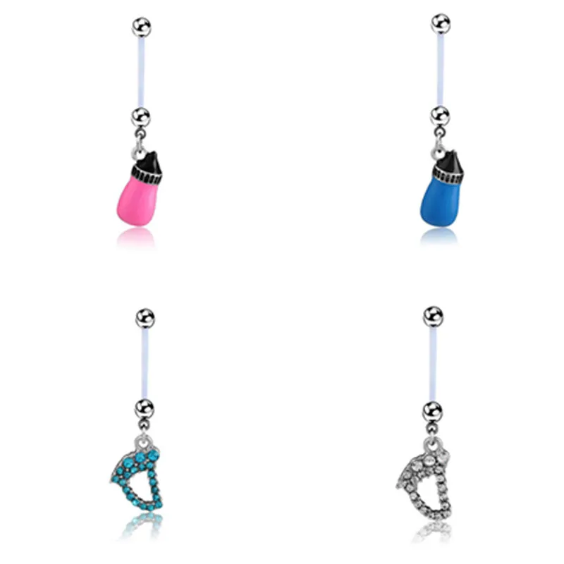 Женское акриловое кольцо для пупка гибкое Ювелирное Украшение пирсинга в форме