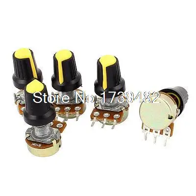 

5pcs 10K OHM 3 Terminals Linear Taper Rotary Audio B Type Potentiometer B10K