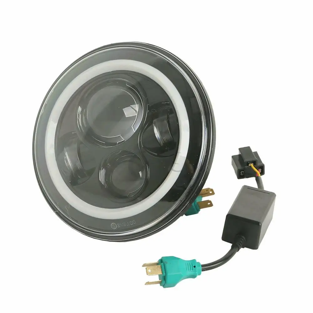 Мотоцикл 7 &quotLED проектор Halo фары для Jeep Wrangler JK LJ TJ 97 14 Harley Duo Electra Glide хром/черный| |