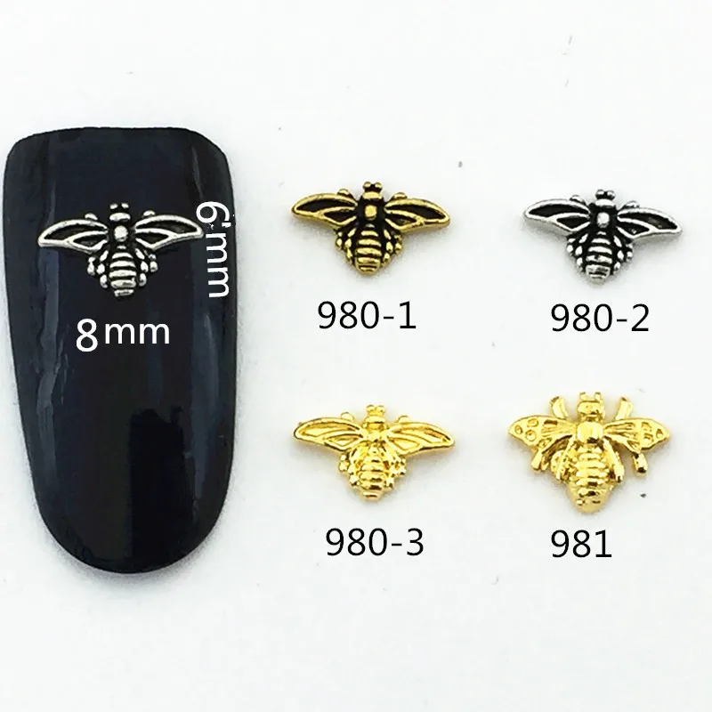 

300pcs Mini-retro Bee Nail Ornaments DIY Japanese Cute Metal Alloy Nail Ornaments