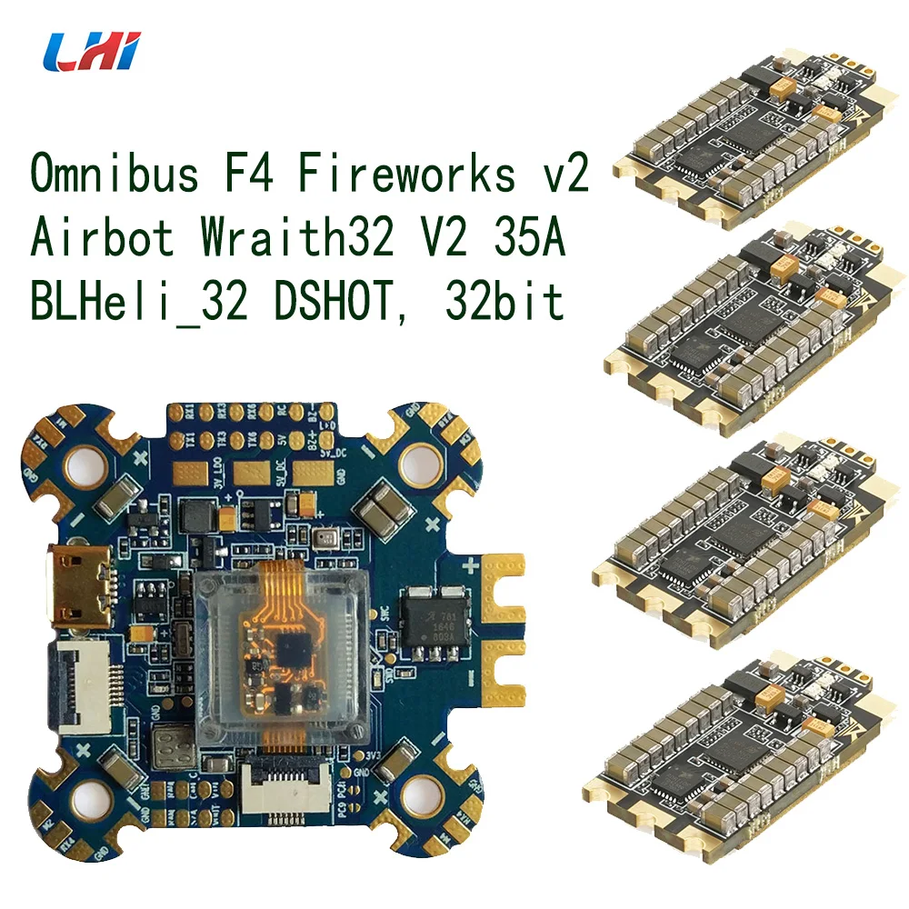 Omnibus F4 Fireworks v2 with Airbot Wraith32 V2 35A BLHeli_32 DSHOT, 32bit and OSD New Arrival Flight-model