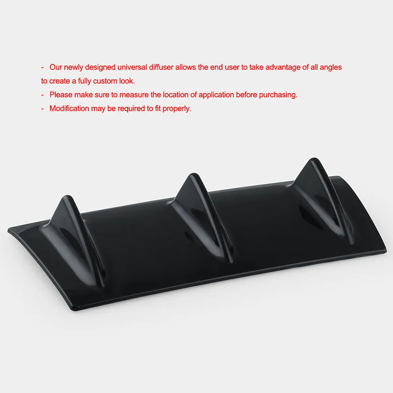 33 &quotx 6&quot Ikon стиль универсальный диффузор губа на задний бампер 7 Fin глянец Черный