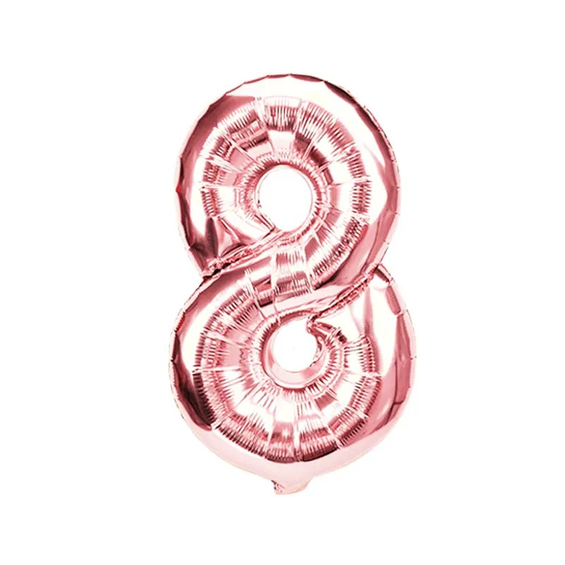 number balloon 8 40 дюймов розовое золото Воздушные шары из фольги в виде цифр для дня рождения украшения Детские шары набор шариков фигурки BabyShower украшения Baloon - Цвет: number balloon 8