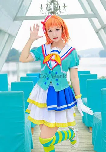 Милый! Солнечный свет! Aqours прыжки Сердце Takami Chika Костюм Форма моряка платье наряд