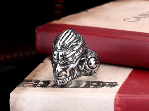 Сунь укун красивый король обезьян нержавеющей стали 316L украшения мужчины кольцо