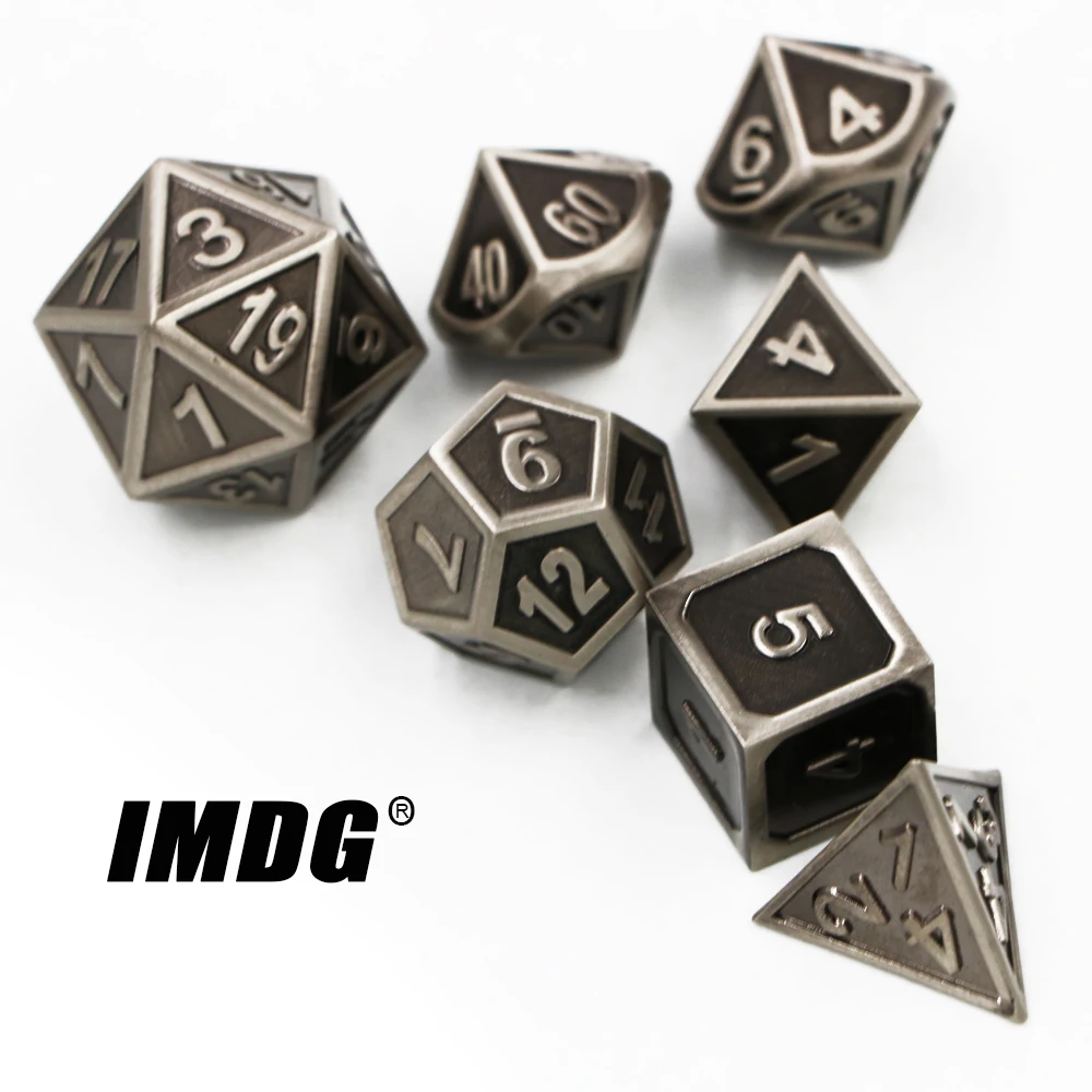 IMDG 7 шт./компл. креативная РПГ игра игральные кости многогранные металлические DND