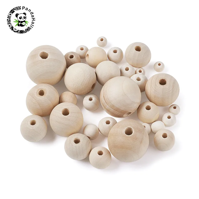 Pandahall 1 комплект плоские круглые бессвинцовые деревянные бусины для DIY ожерелье браслет аксессуары для ювелирных изделий смешанный размер