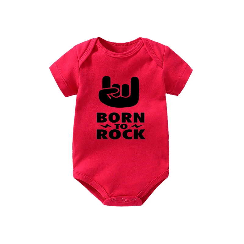 Culbutomind Born To Rock/черный хлопковый боди с короткими рукавами для малышей; одежда для маленьких мальчиков и девочек; забавная Одежда для новорожденных