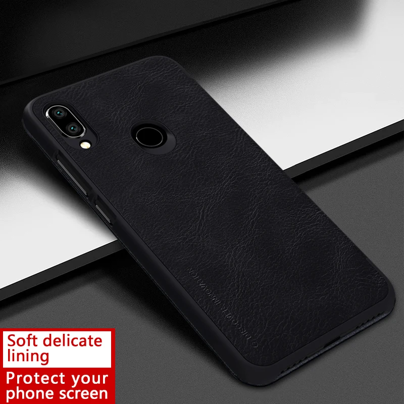 Кожаный чехол книжка NILLKIN для Xiaomi Redmi Note 7 Бумажник серии Qin из натуральной кожи