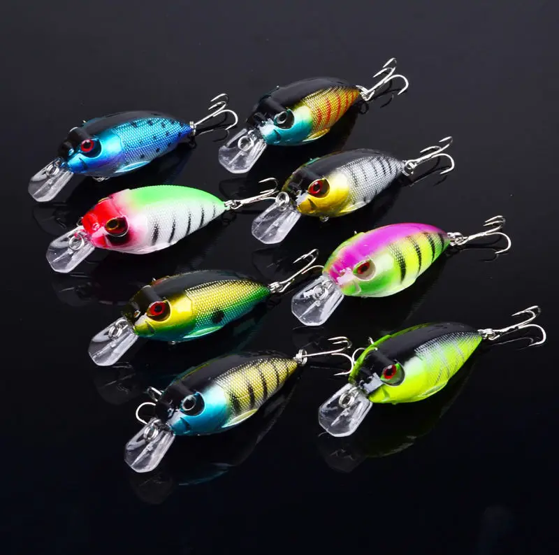 Lot /9pcs Plastic Fishing Lures Bass CrankBait Crank Bait Tackle 4.5cm/4g B1549 AMY | Спорт и развлечения