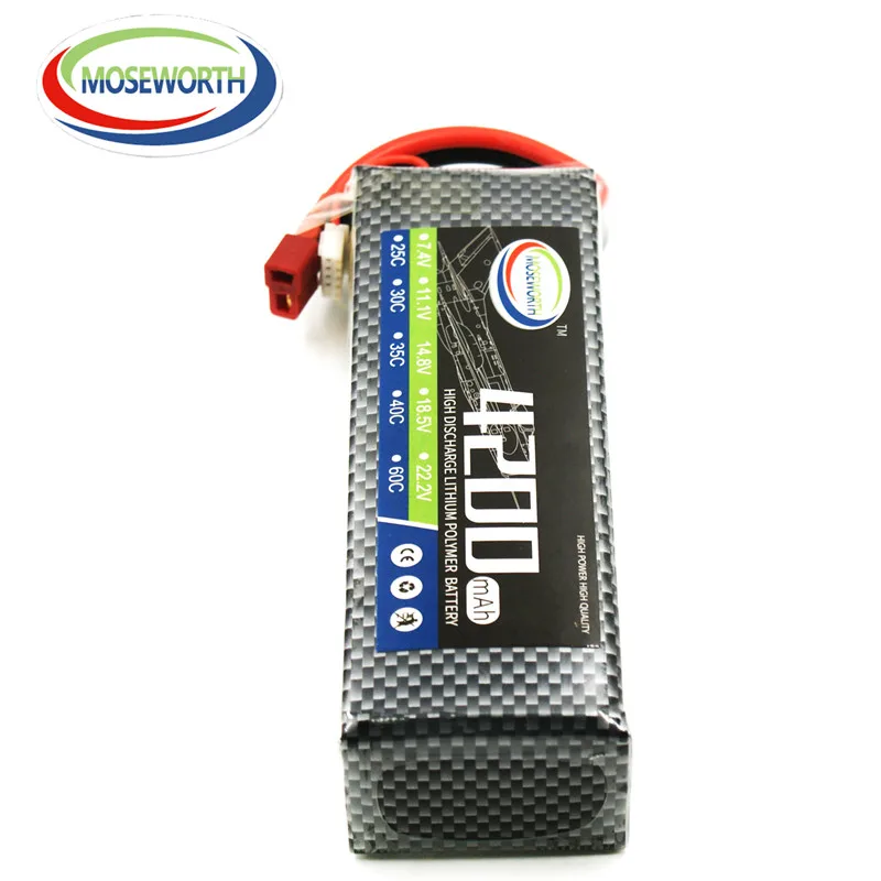 MOSEWORTH 4S 14 8 v 4200 30c RC Дрон lipo батарея для rc самолета вертолета автомобиля Бесплатная