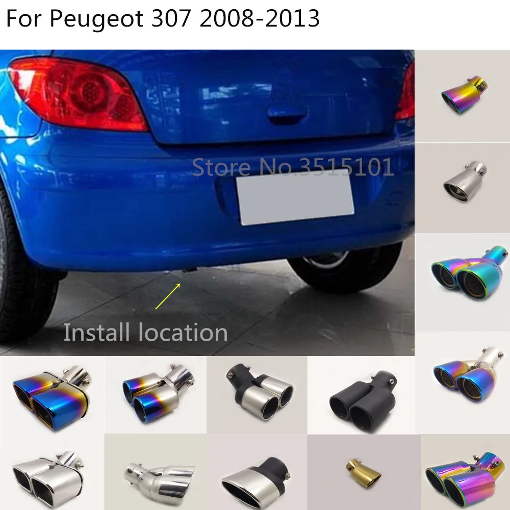 1 шт. для Peugeot 307 2008 2009 2010 2011 2012 2013 автомобильный глушитель из нержавеющей