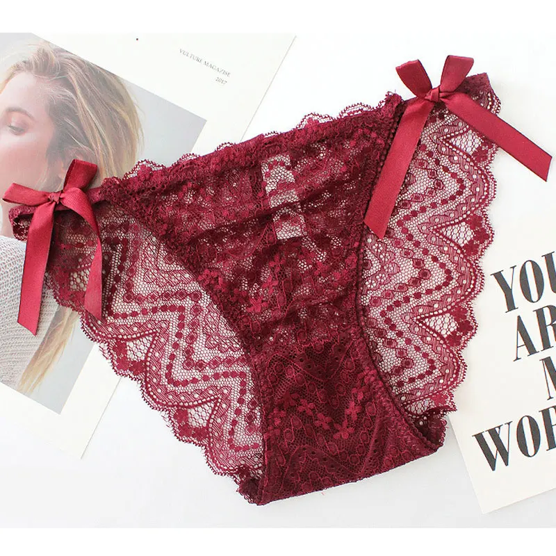 2019 New Fashion Sex Women Lace Transparent Panties Sexy Hollow Out Briefs Underwear Female Lingerie Cotton Crotch Underpant |